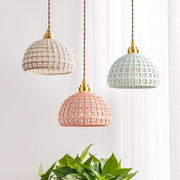 Woven Ceramic Pendant Light